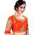 Orange Women'S Embroidered Santoon Silk Blouse