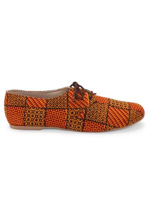 Women Ethnic Rustic Orange Oxfords Shoes 4