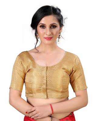Beige Women's Embroidered santoon Silk Blouse 1