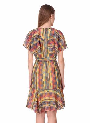 Multicolor printed georgette short-dresses 2
