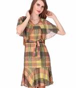 Multicolor printed georgette short-dresses