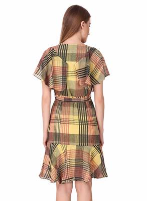 Multicolor printed georgette short-dresses 2