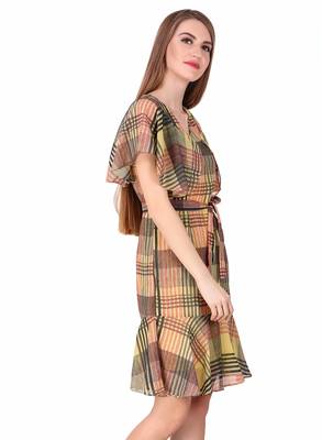 Multicolor printed georgette short-dresses 5