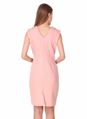 Beige solid cotton short-dresses 2