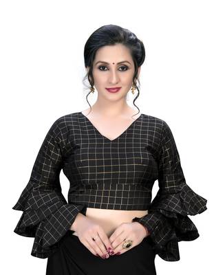 Black  Women'S Embroiderey Silk Blouse 1