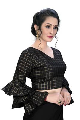 Black  Women'S Embroiderey Silk Blouse 3
