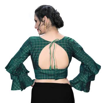 Green  Women'S Embroiderey Silk Blouse 2