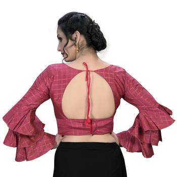 Pink  Women'S Embroiderey Silk Blouse 2