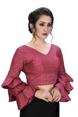 Pink  Women'S Embroiderey Silk Blouse 3