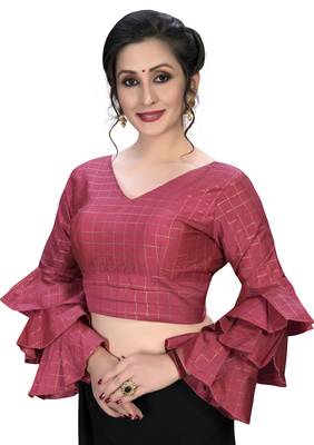 Pink  Women'S Embroiderey Silk Blouse 4