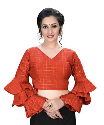 Red  Women'S Embroiderey Silk Blouse 1