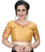 Beige  Women'S Embroiderey Santoon Silk Blouse