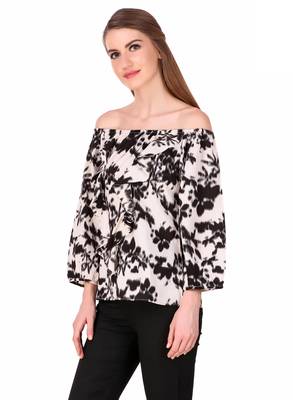 Black printed cotton cotton-tops 4