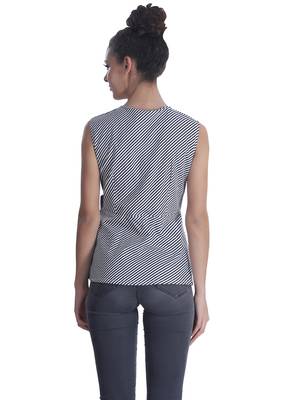 Black striped cotton sleeveless-tops 2