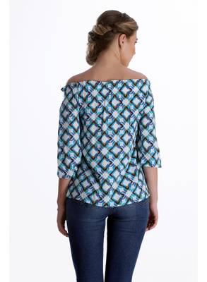 Blue printed cotton cotton-tops 2