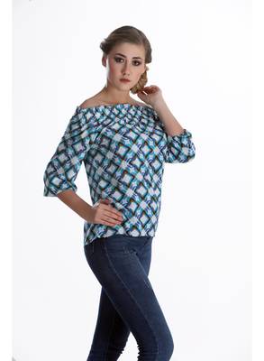 Blue printed cotton cotton-tops 5