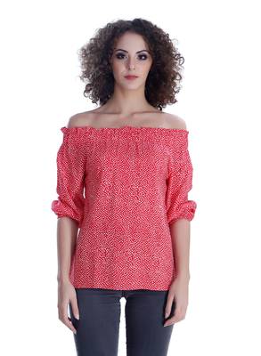 Red printed cotton cotton-tops 1