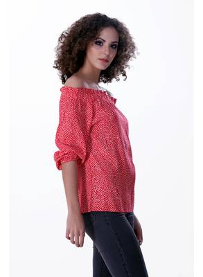 Red printed cotton cotton-tops 5