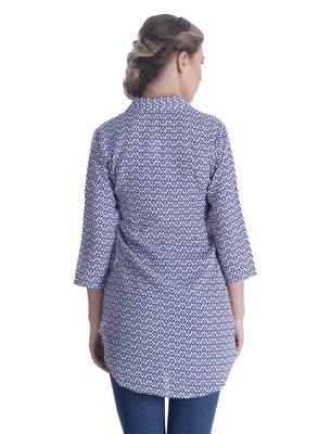 Blue printed georgette party-tops 2