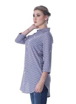Blue printed georgette party-tops 4