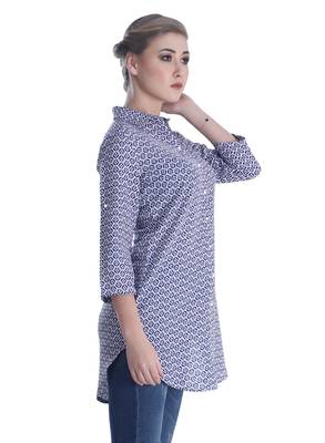 Blue printed georgette party-tops 5