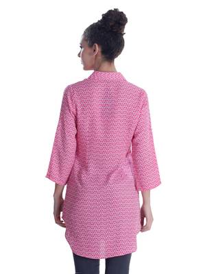 Pink printed georgette party-tops 2