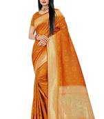 Mustard Woven Banarasi Saree With Blouse