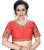 Lght Pink  Women'S Embroiderey Santoon Silk Blouse