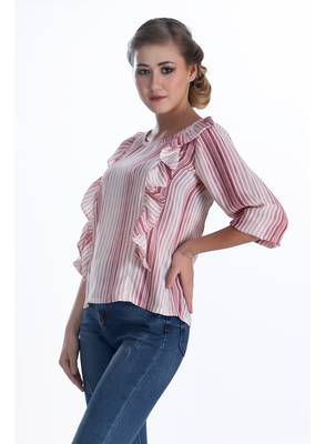 Pink striped cotton cotton-tops 4