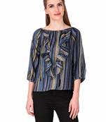 Grey printed cotton party-tops