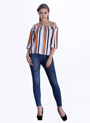 Orange striped cotton cotton-tops 3
