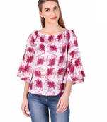 Pink printed cotton party-tops