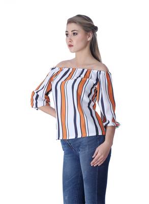 Orange striped cotton cotton-tops 4