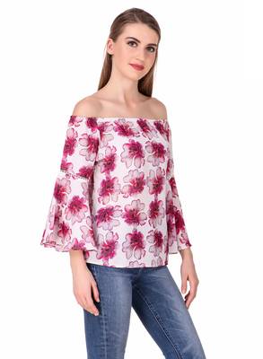 Pink printed cotton party-tops 5