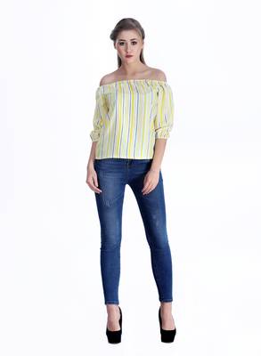Yellow striped cotton cotton-tops 3