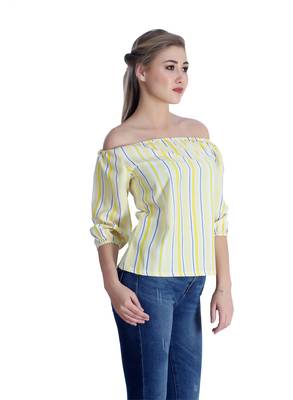 Yellow striped cotton cotton-tops 5
