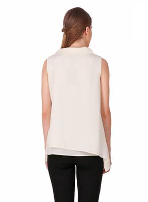 White plain cotton sleeveless-tops 2