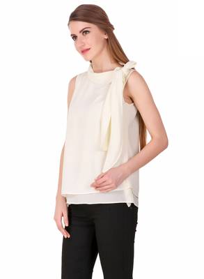 White plain cotton sleeveless-tops 4