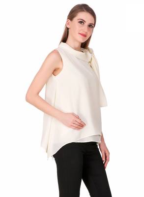 White plain cotton sleeveless-tops 5