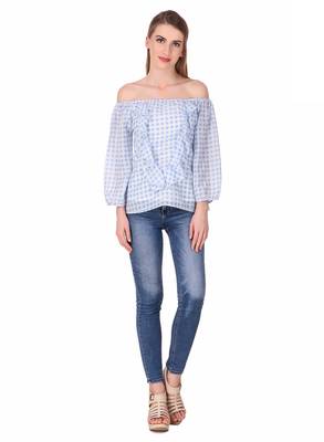 Blue printed cotton cotton-tops 3