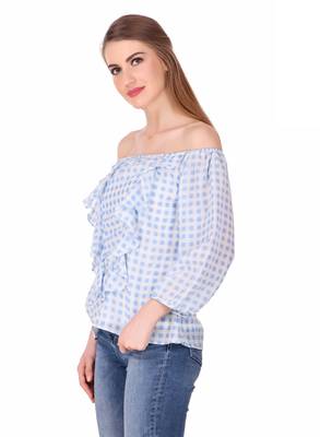Blue printed cotton cotton-tops 4