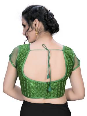 Green  Women'S Embroiderey Silk Blouse 2