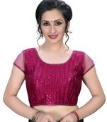 Pink  Women'S Embroiderey Silk Blouse