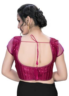 Pink  Women'S Embroiderey Silk Blouse 2