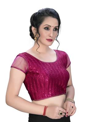 Pink  Women'S Embroiderey Silk Blouse 3