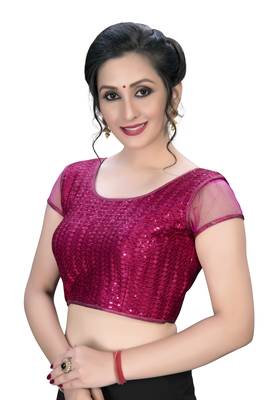 Pink  Women'S Embroiderey Silk Blouse 4