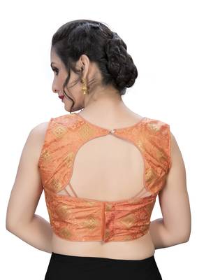 Peach Women'S Embroiderey Jacquard Blouse 2