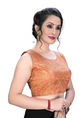 Peach Women'S Embroiderey Jacquard Blouse 3