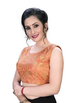 Peach Women'S Embroiderey Jacquard Blouse 4
