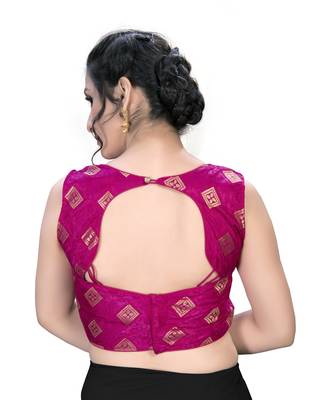 Pink  Women'S Embroiderey Jacquard Blouse 2
